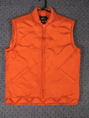 Vintage J. Chaleco acolchado Crew plumón de ganso acolchado para hombre pequeño naranja años 90 senderismo Foto 1 de 4