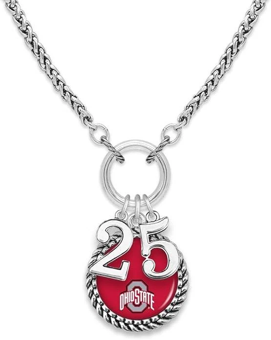 Ohio State Buckeyes Graduation Year 2025 Silver Chain Necklace Jewelry OSU - Image 1 of 1
