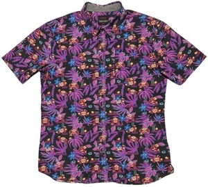 Camisa con botones Vans Nintendo para hombre grande púrpura tropical Donkey Kong informal - Imagen 1 de 7