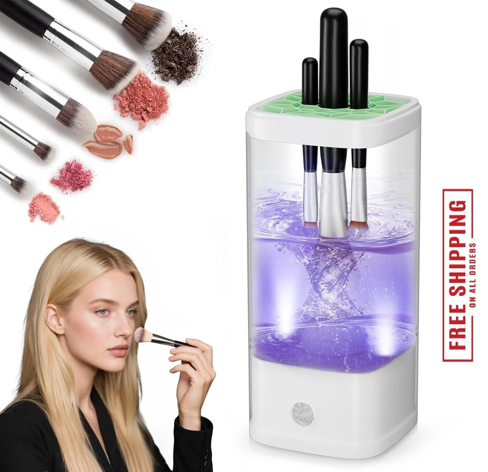 Máquina limpiadora de brochas de maquillaje eléctrica 9000 RPM máquina de limpieza de brochas de maquillaje Foto 1 de 4