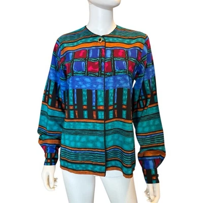 Chaqueta Mujer JORDAN Vintage Multicolor Botón Oculto Talla S Foto 1 de 4