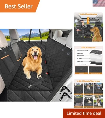 Dog Car Seat Cover for Back Seat,600D Heavy Duty Dog Hammock for Car with Sid... - Image 1 of 4