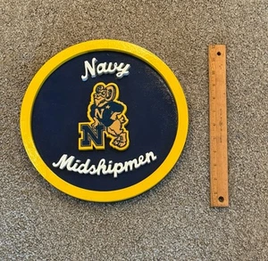 US Navy Militär Midshipmen Holz Plakette Go Navy Beat Army 12" - Bild 1 von 3