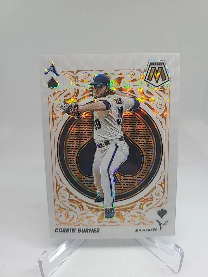 Corbin Burnes SP 2022 Panini Mosaic Aces Orange Fluorescent 56/99 - Image 1 of 3