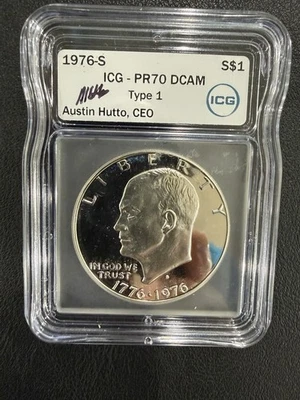 1776-1976 S Proof 70 DCAM Bicentennial Eisenhower Ike $1 Dollar  Type 1, Silver - Image 1 of 2
