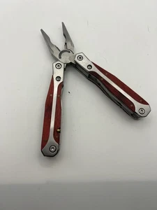 Pinza Multiutensile Acciaio Inox Pieghevole Coltello Seghetto Cacciavite Manico Legno Outd - Foto 1 di 5