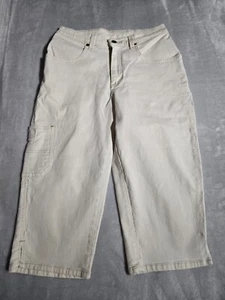 Riveted by Lee Denim Capri Jeans Women's Size 8 Medium Ivory White Y2K Shorts - Picture 1 of 9