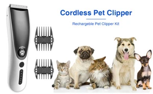 Dog Clippers 3 Speed pet Dog Grooming Kit Rechargeable Dog Hair Trimmer  - Picture 1 of 8