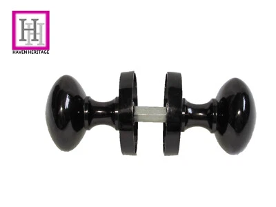DOOR KNOBS BLACK NICKLE DARK BROWN QUALITY MORTICE + FITTINGS 50mm Round Pair - Image 1 of 4