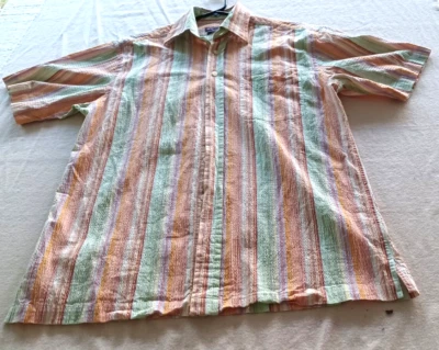 Henry Jacobson Seersucker 100% Algodón Abotonado Multicolor Informal Comodidad MED Foto 1 de 4