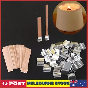 Wooden Candle Wicks Core Supplies with Sustainer DIY Wax Making Thick 150mm - Picture 1 of 6