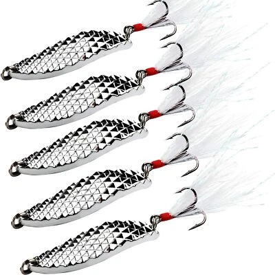 6PCS 5-20g Casting Metal Spoons Fishing Lure For Salmon Bass Trout - Image 1 of 4