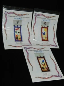 Country Creations gesteppter vier Jahreszeiten Wandbehang Frühling Sommer Winter Muster - Bild 1 von 4