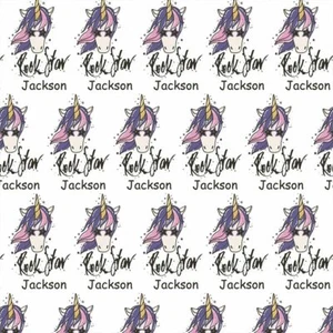 PERSONALISED ROCKSTAR UNICORN PRESENT WRAPPING GIFT WRAP PAPER LARGE - Imagen 1 de 1