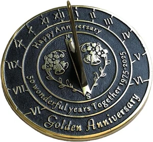 Anniversary Sundial 50Th Golden Wedding Anniversary in 2025 Home Decor or Garden - Picture 1 of 16