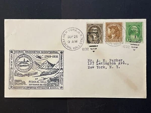 1932 George Washington Bicentennial Cover First Federal Postmaster - Picture 1 of 2