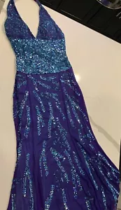 Party Dress Prom Cocktail Homecoming JASZ COUTURE by ADAGIO BEADED Blue (12) - Picture 1 of 8