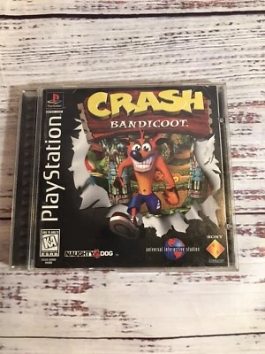 Crash Bandicoot PS1 PlayStation 1 Orange Disc Reg Card TESTED Broken Case - Image 1 of 4