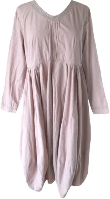 Ewa i Walla Dusty Pink  Cotton Balloon Dress w/ Lace Trim - Image 1 of 3