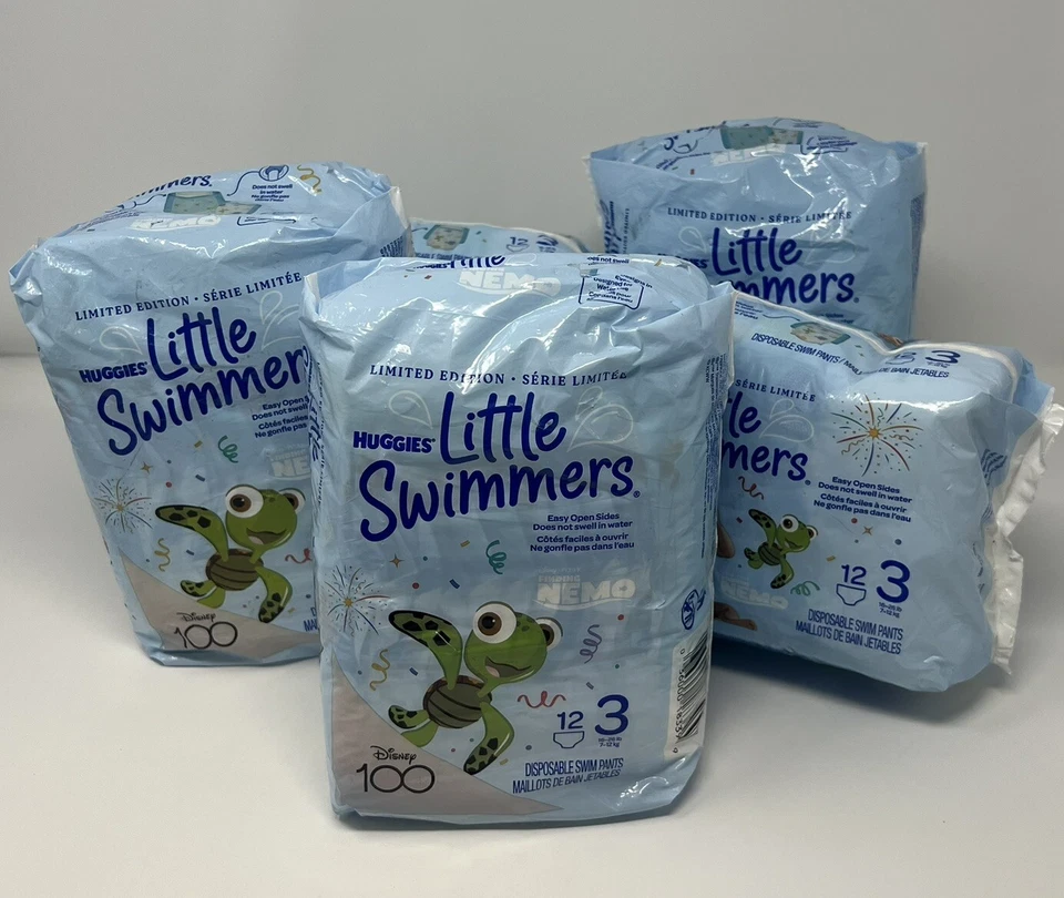 Huggies LITTLE SWIMMERS Baby Swim Diapers Size 3 Small 16-26 lbs 3 pkgs 60 total