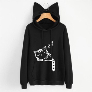 Las en Sudaderas capucha negras de Gato para Mujer | eBay