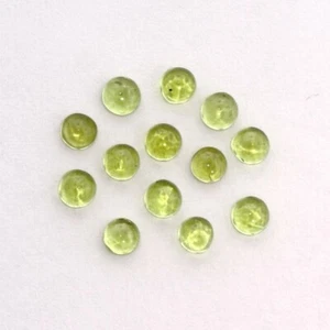 PERIDOT 4 MM ROUND CUT CABOCHON ALL NATURAL 5 PIECE SET F-3413 - Picture 1 of 1