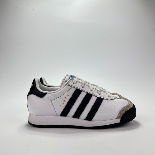 Scarpe casual Adidas Samoa bianche nere in pelle lifestyle sneakers giovani taglia 2