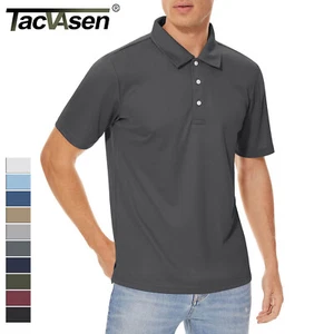 Mens Golf Polo Shirts Casual Travel Quick Dry T-Shirt Short Sleeve Athletic Tops - Picture 1 of 55