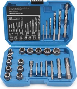 Extractor de Tornillos Rotos Dañados Barridos Kit Para Sacar Tuercas Pernos 26PC - Imagen 1 de 7