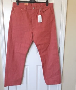 New! LEVIS Original Fit Straight Leg White Oak Cone Denim Men's Red Coral 40/32 - Picture 1 of 7