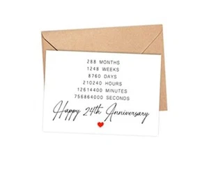 Happy 24th Anniversary Card - 24 Year Wedding Anniversary Card Gifts - Idea - Picture 1 of 3