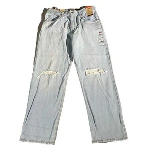 Levis Silvertab 94 Baggy Jeans Women 31x31 Blue Light Wash Distressed Cotton NEW - Picture 1 of 12