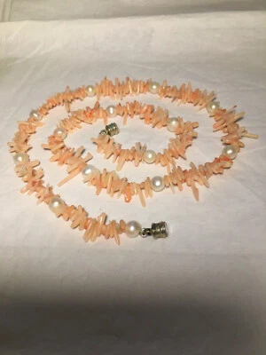 Aparte echte Perlen-Korallenkette Zuchtperlen 52cm lang - Bild 1 von 4