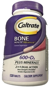 Caltrate Calcium 600+D3 Plus Minerals Bone Health 120 Tablets Ex06/2025 - Picture 1 of 3