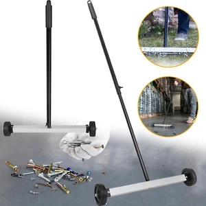 17in Magnetic Sweeper with Wheels, Rolling Pickup Sweeper for Lawn Yard Grass - Picture 1 of 12