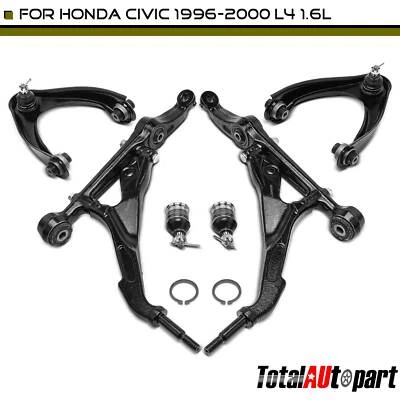 6x Brazo de control y rótula para Honda Civic 1996-2000 1,6 L delantero inferior y superior Foto 1 de 4