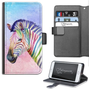 Watercolour Zebra Stripes Deluxe PU Leather Wallet Phone Case;Flip Case - Picture 1 of 4