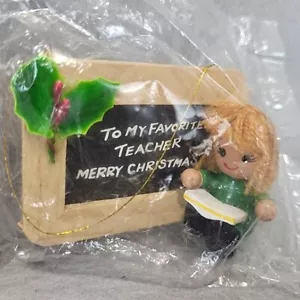 Vintage Kurt Adler Wood Teacher's Ornament Chalkboard NOS - Picture 1 of 4