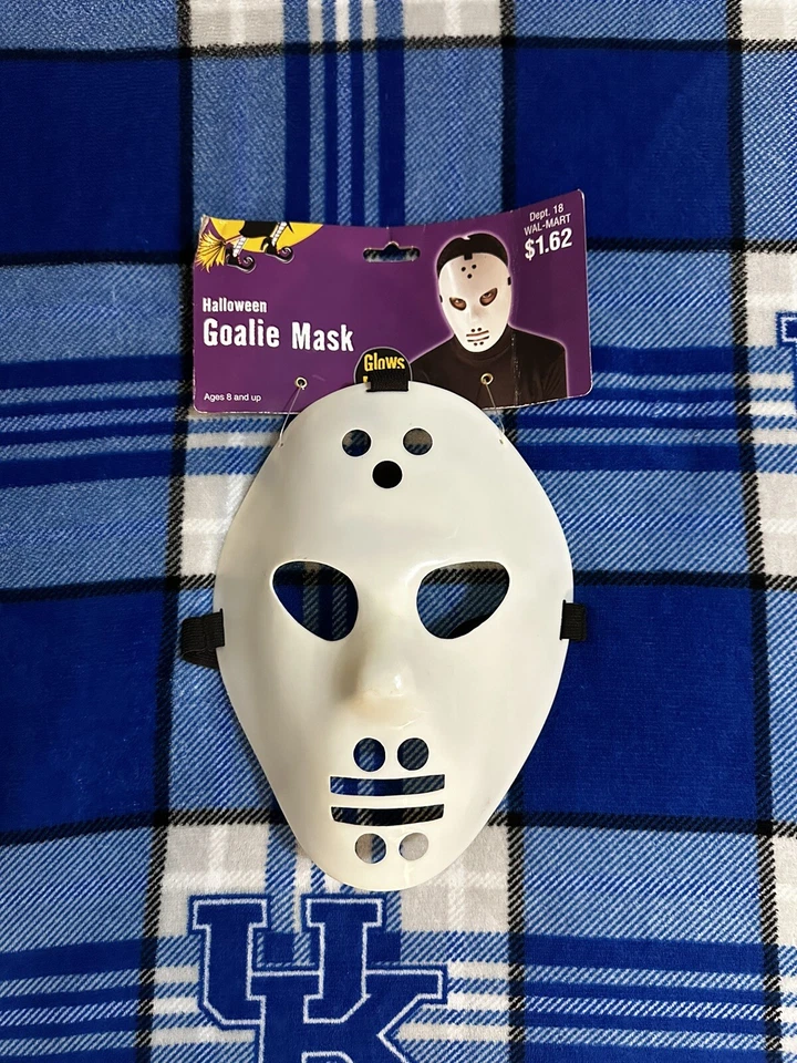 Vintage Jason Hockey Goalie Mask Halloween Costume Friday The 13th Glowing NWTS - Image 1 of 3