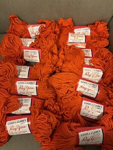 Coats And Clark Rug Yarn Orange Tango Lot Of 15 Skeins - Picture 1 of 4