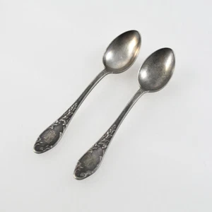 2 kleine Löffel - D.B. 100er Silber - Gravur ML / LM - Jugendstil - versilbert  - Foto 1 di 5