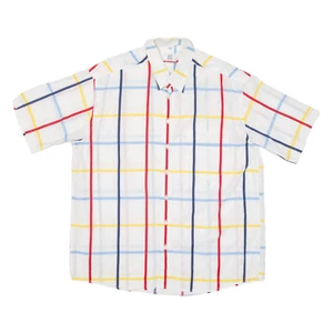 Vintage ALBA MODA Mens Shirt White 90s Check XL - Picture 1 of 6