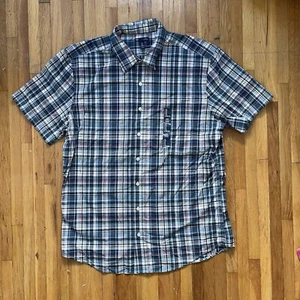 Gap Men’s Slim Fit Short Sleeve Button Down Shirt Size XL Multicolor Plaid - Picture 1 of 10