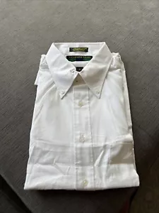Alexander Julian Colours Short Sleeve Oxford Shirt White Size 15 New - Picture 1 of 8
