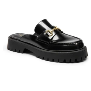 Women Business Office Slip On Mule Shoes Chunky Heel Close Toe Casual Shoes - Picture 1 of 18