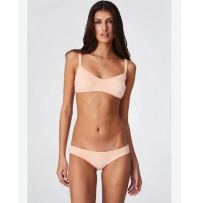 Lisa Marie Fernández 'The Balconette' Terry Towel Bikini en Melocotón. Nuevo con etiquetas. XS. Foto 1 de 4