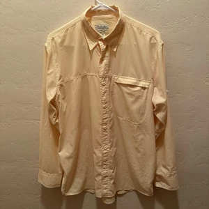 Cabalas Mens Outdoor Long-Sleeve Roll-Tab Button-Up Shirt Vented Zip Pocket Sz M - Picture 1 of 10