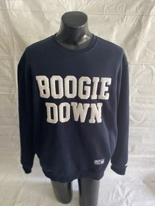 OkayPlayers Boogie Down Chenille Sweatshirt Adult XL Pockets Navy Sewn On Letter - Bild 1 von 10