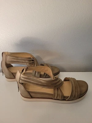 Bussola Potsdam Paige Vegan Burnish Taupe Women's Sandals Zipper 11.5 42EU - Image 1 of 4