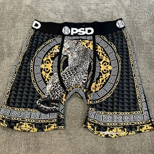 PSD Herren Medium M Performance Boxershorts Unterwäsche Schwarz & Gold Leopard Neu - Bild 1 von 4